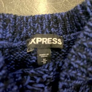 EXPRESS brand sweater, open weave, size medium. Worn once. Blue and black